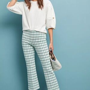 Anthropologie The Essential Crop Flare Plaid